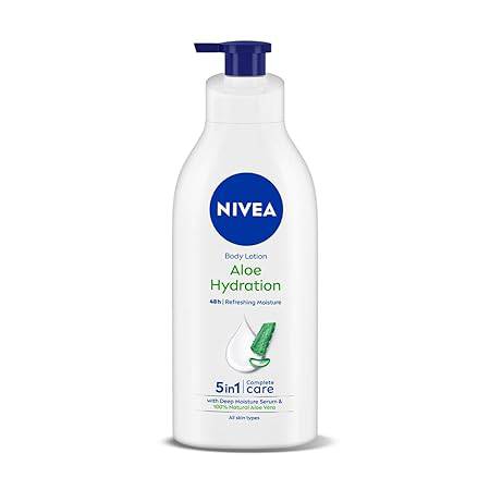 NIVEA Aloe Hydration Body Lotion 600 ml | 48 H Moisturization | Refreshing Hydration | Non Sticky Feel | With Goodness of Aloe Vera For Instant Hydration In Summer | For Men & Women - ANJANI MEDICAL