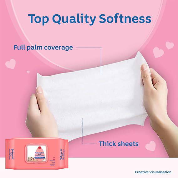 Johnson's Baby Wet Wipes | Alcohol & Soap Free | Prevents Rashes & Redness | 216 Wipes - ANJANI MEDICAL