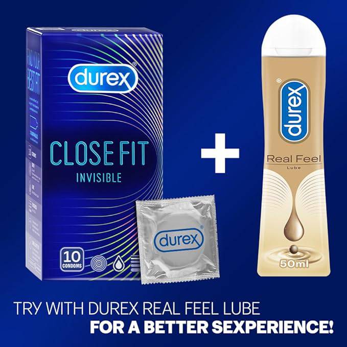 Durex Close Fit Invisible Condoms for Men - 10s | Ultra Thin Condom - ANJANI MEDICAL