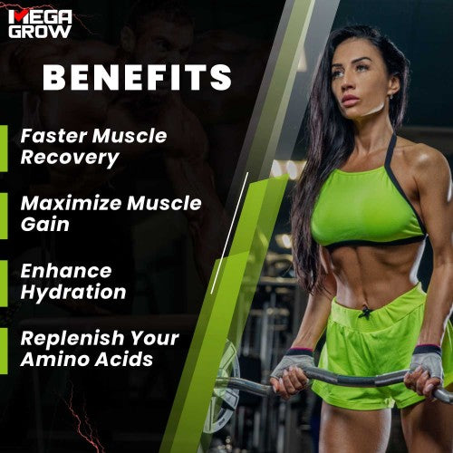 Megagrow BCAA advance supplement powder green apple flavor 400gm - ANJANI MEDICAL