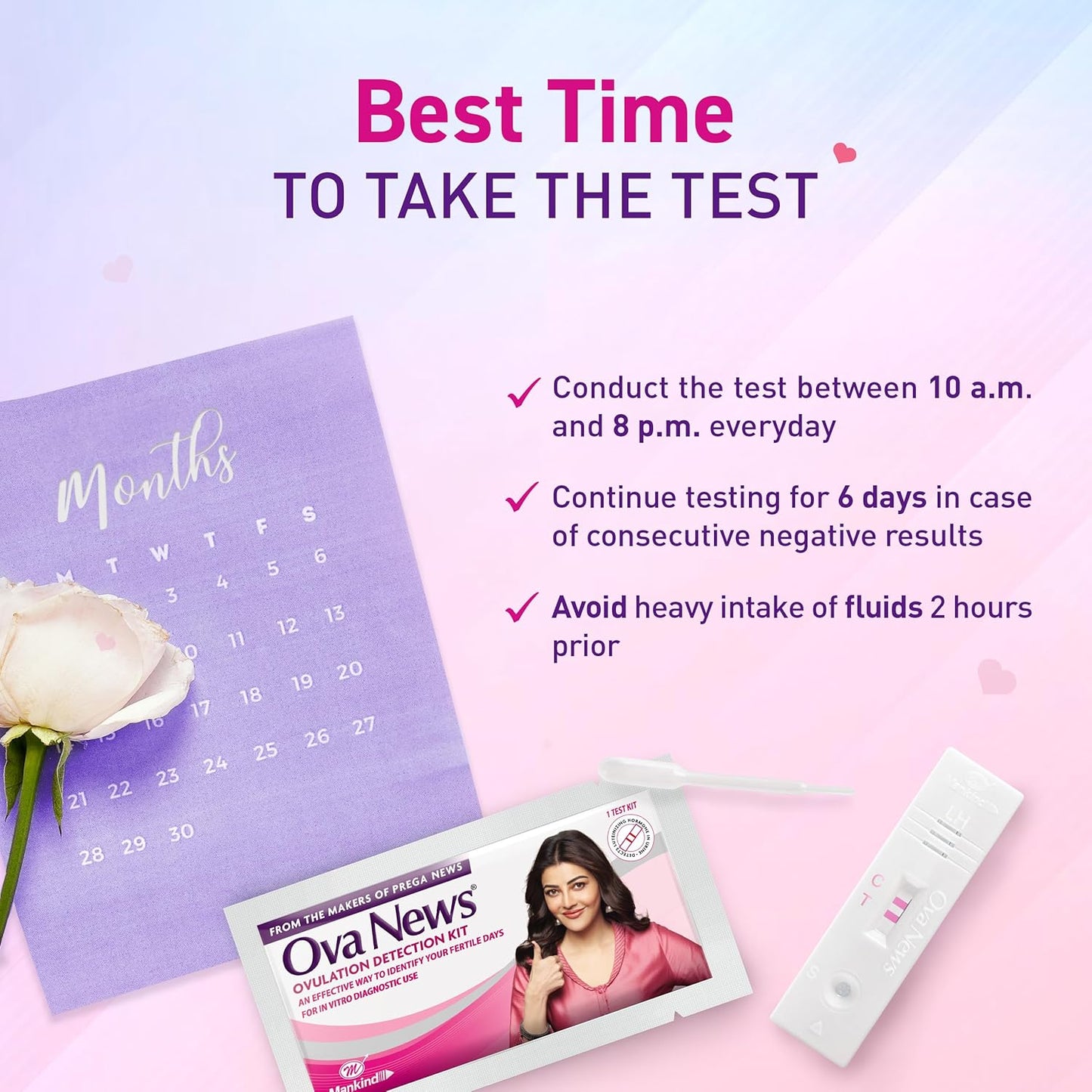 OVA NEWS OVULATION DETECTION KIT(IDENTIFY YOUR FERTILE DAYS 1*6 TEST KIT - ANJANI MEDICAL