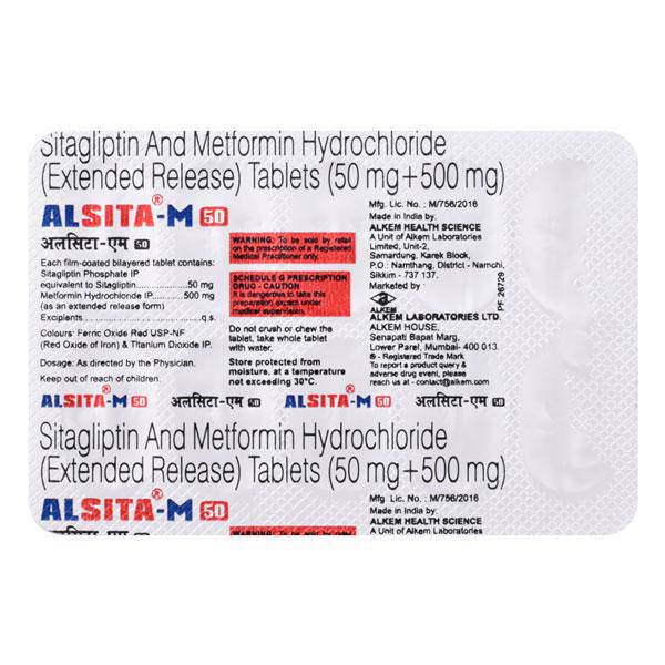 ALSITA M 50/500 Tablet 10's - ANJANI MEDICAL