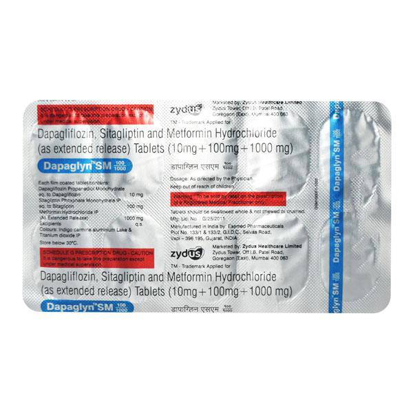 DAPAGLYN SM 100/1000 Tablet 10's - ANJANI MEDICAL