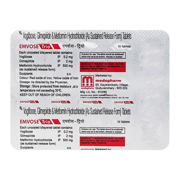 Emvose Trio 2mg Tablet 10'S - ANJANI MEDICAL