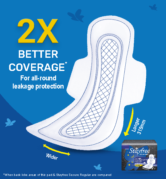 Stayfree Advanced All Nights All round leakage protection through the night - ANJANI MEDICAL