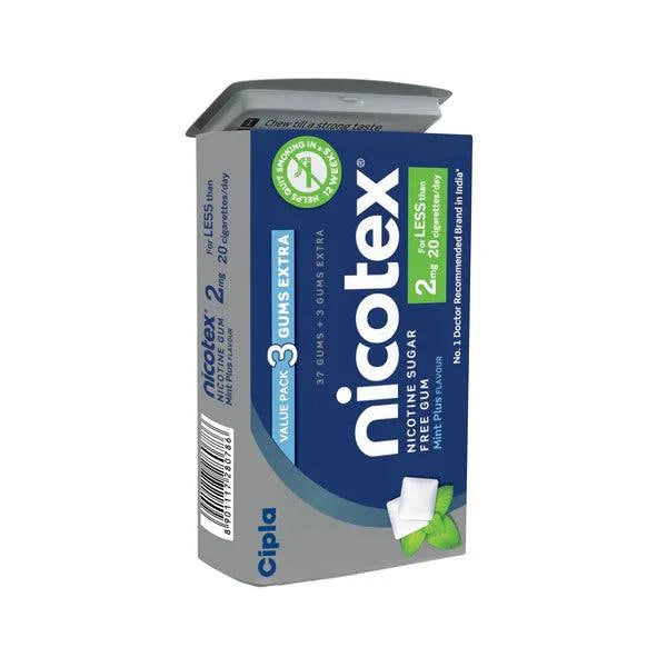 Nicotex gums, 2mg, Mint Plus - tin, 40 gums - ANJANI MEDICAL