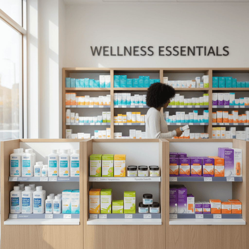 Over-the-counter health products display