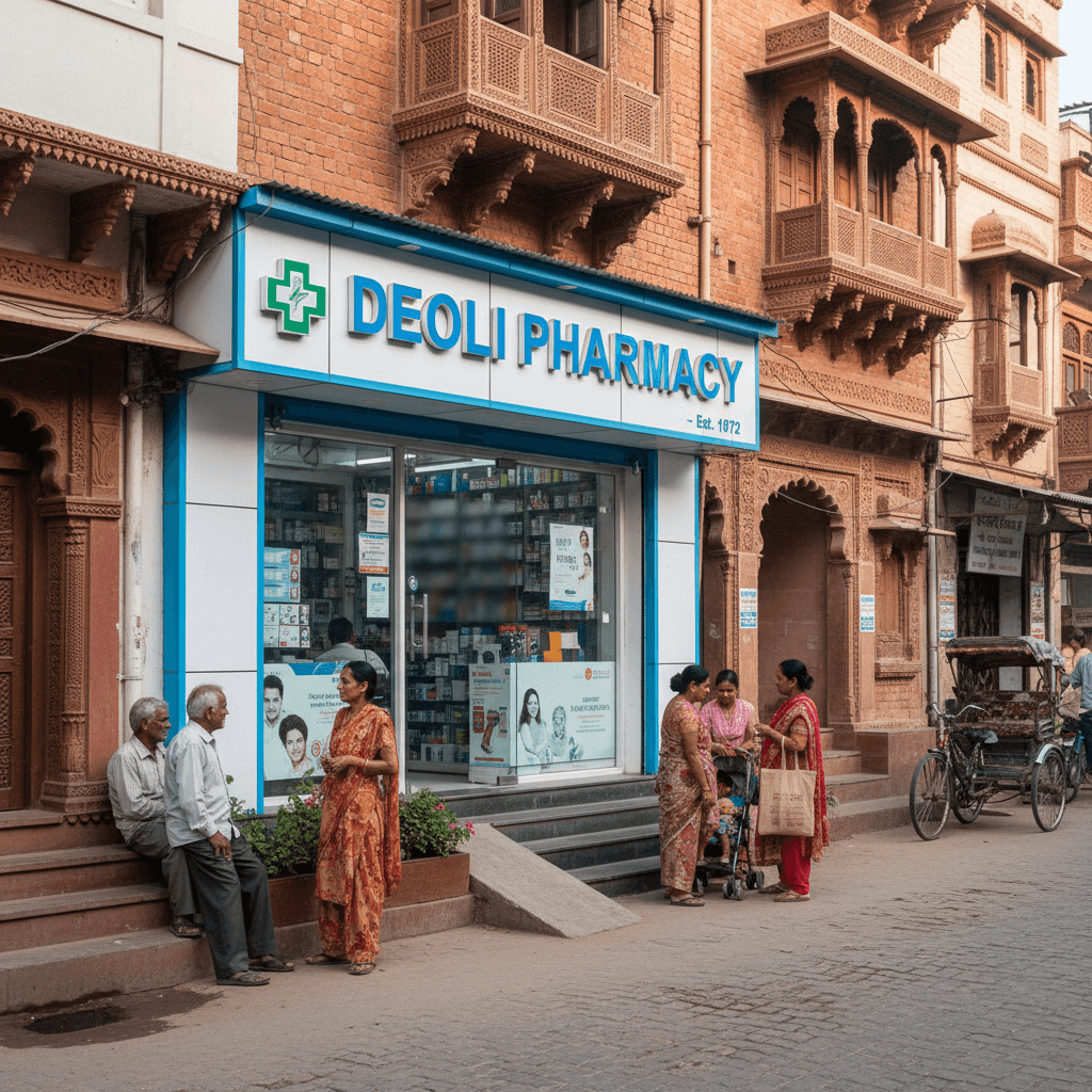 Anjani Medical & General Store storefront in Deoli