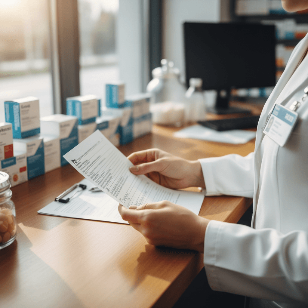 Pharmacist providing healthcare guidance to customer