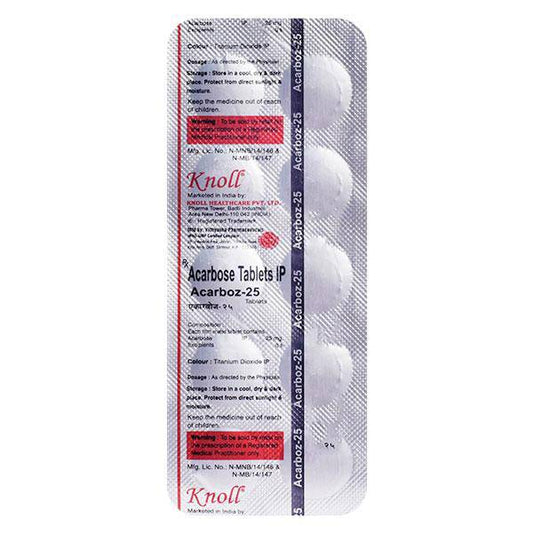 ACARBOZ 25 Tablet 10's - ANJANI MEDICAL
