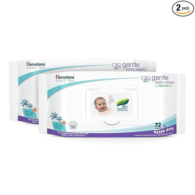 Himalaya Gentle Baby Wipes - 72 Pieces (Pack of 2) - ANJANI MEDICAL