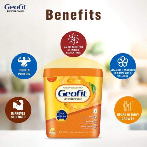 GEOFIT MANGO FLAVORED PROTEIN POWDER - ANJANI MEDICAL