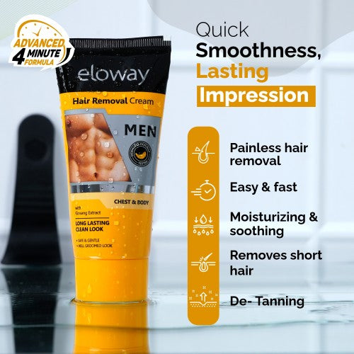 ELOWAY HAIR REMOVAL CREAM FOR MEN SUITABLE FOR CHEST LEGS UNDERARMS & ARMS 60G - ANJANI MEDICAL