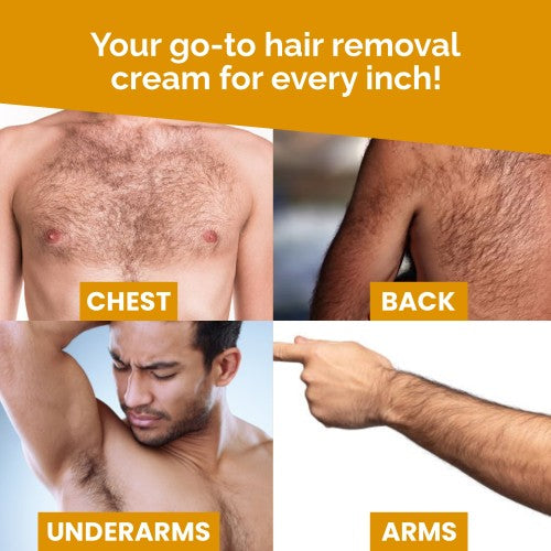 ELOWAY HAIR REMOVAL CREAM FOR MEN SUITABLE FOR CHEST LEGS UNDERARMS & ARMS 60G - ANJANI MEDICAL