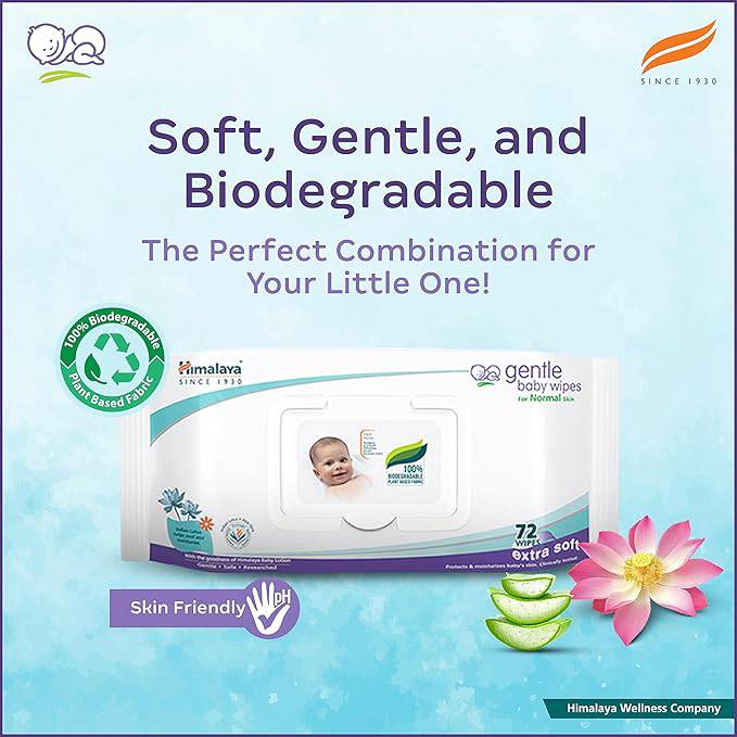 Himalaya Gentle Baby Wipes - 72 Pieces (Pack of 2) - ANJANI MEDICAL