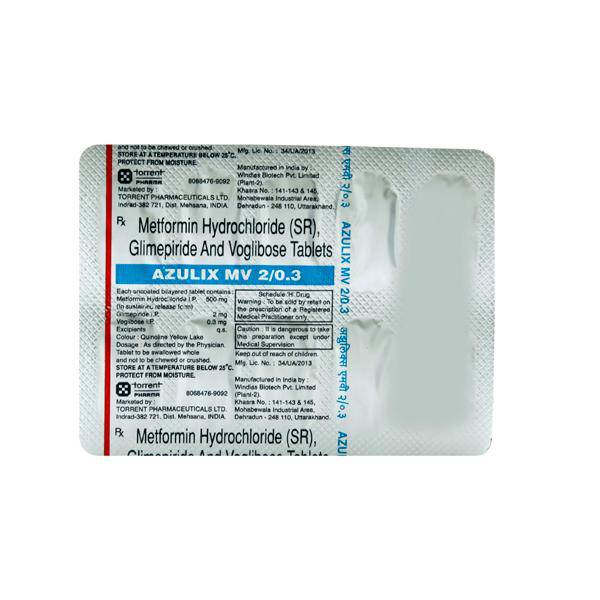 Azulix MV 2/0.3mg Tablet 10'S - ANJANI MEDICAL