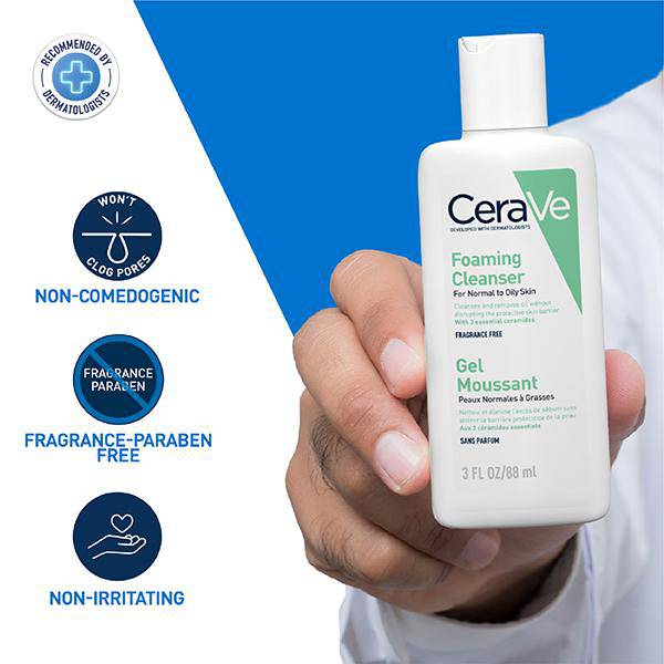 CeraVe Foaming Cleanser For Normal To Oily Skin 88 ml - ANJANI MEDICAL