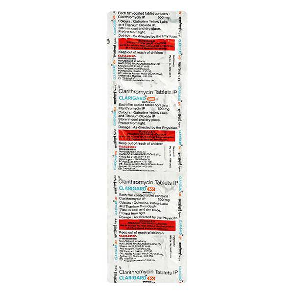 Clarigard 500mg Tablet 10'S - ANJANI MEDICAL