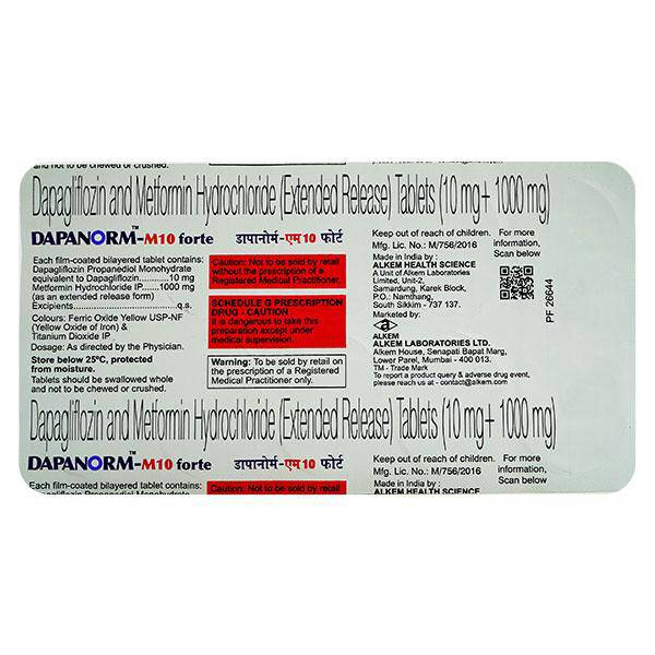 DAPANORM M 10 FORTE Tablet 10's - ANJANI MEDICAL