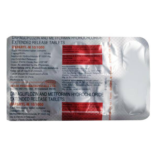 DAPARYL M 10/1000 Tablet 10's - ANJANI MEDICAL