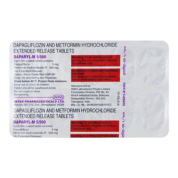 DAPARYL M 5/500 Tablet 10's - ANJANI MEDICAL