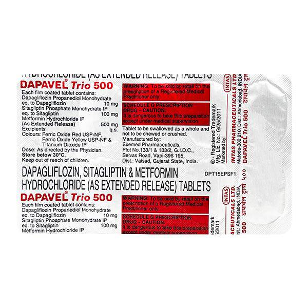 DAPAVEL TRIO 500 Tablet 10's - ANJANI MEDICAL