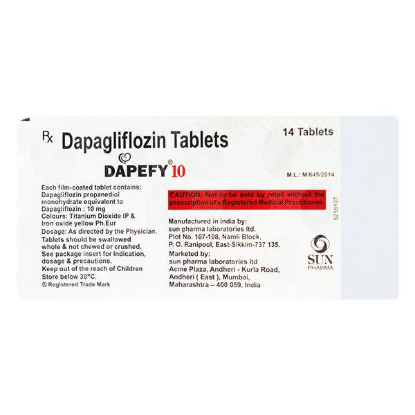 DAPEFY 10 Tablet 14's - ANJANI MEDICAL