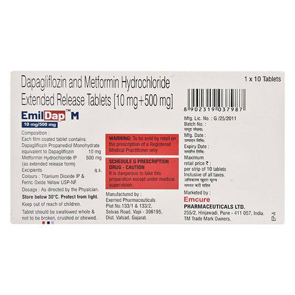 EMILDAP M 10/500 Tablet 10's - ANJANI MEDICAL