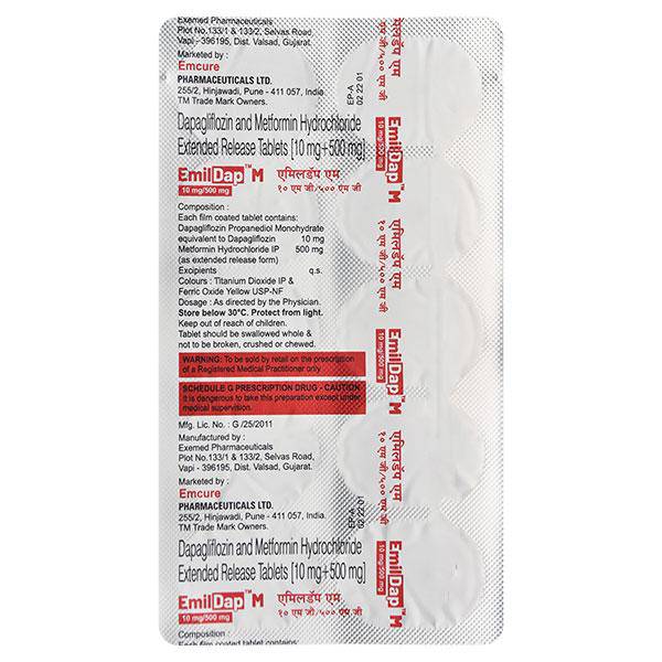 EMILDAP M 10/500 Tablet 10's - ANJANI MEDICAL