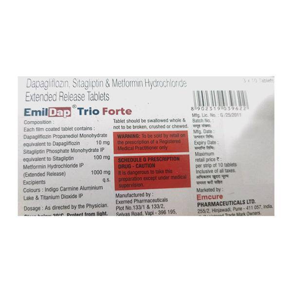 EMILDAP TRIO FORTE Tablet 10's - ANJANI MEDICAL