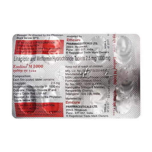 EMLINZ M 1000 Tablet 10's - ANJANI MEDICAL