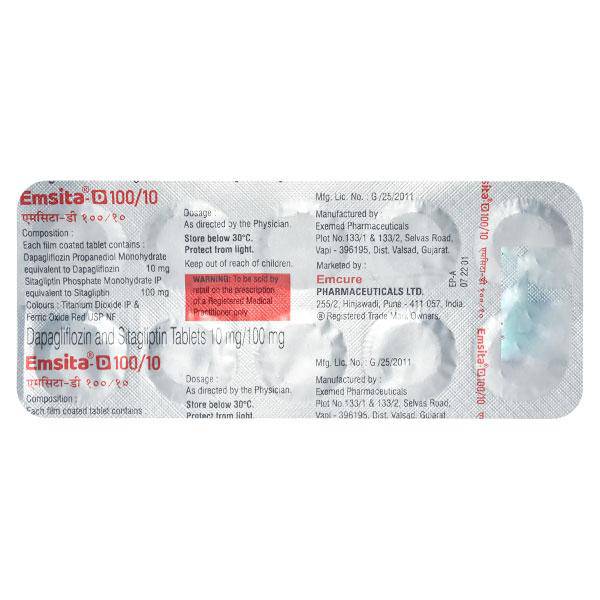 EMSITA D 100/10 Tablet 10's - ANJANI MEDICAL