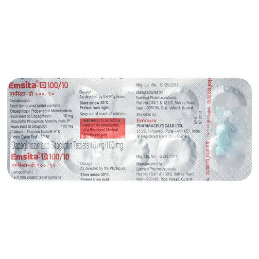 EMSITA D 100/10 Tablet 10's - ANJANI MEDICAL