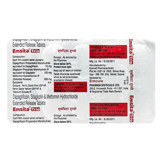 EMSITA TRIO Tablet 10's - ANJANI MEDICAL