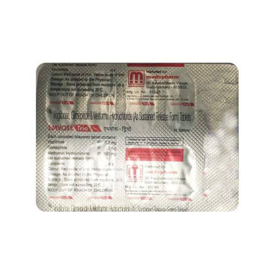 Emvose Trio 1mg Tablet 10'S - ANJANI MEDICAL