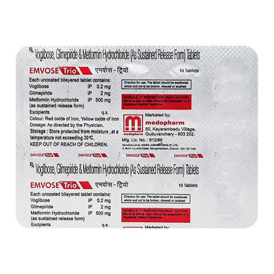 Emvose Trio 2mg Tablet 10'S - ANJANI MEDICAL