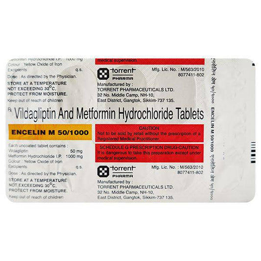 ENCELIN M 50/1000mg Tablet 10's - ANJANI MEDICAL