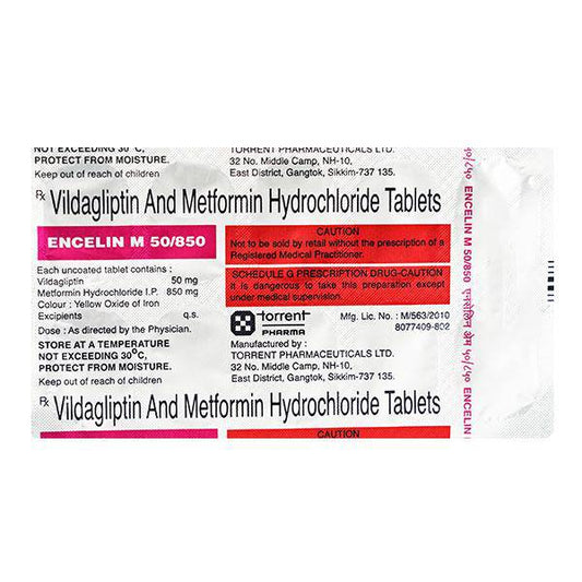 ENCELIN M 50/850mg Tablet 10's - ANJANI MEDICAL
