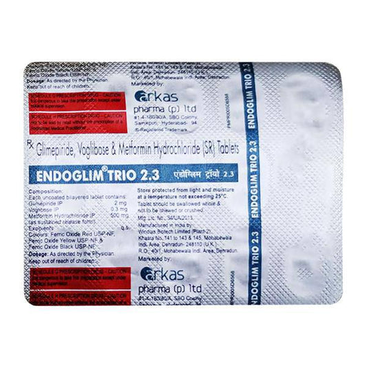 ENDOGLIM TRIO 2.3 Tablet 15's - ANJANI MEDICAL