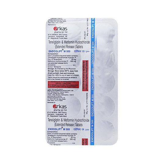 ENDOGLIPT M 500mg Tablet 10's - ANJANI MEDICAL