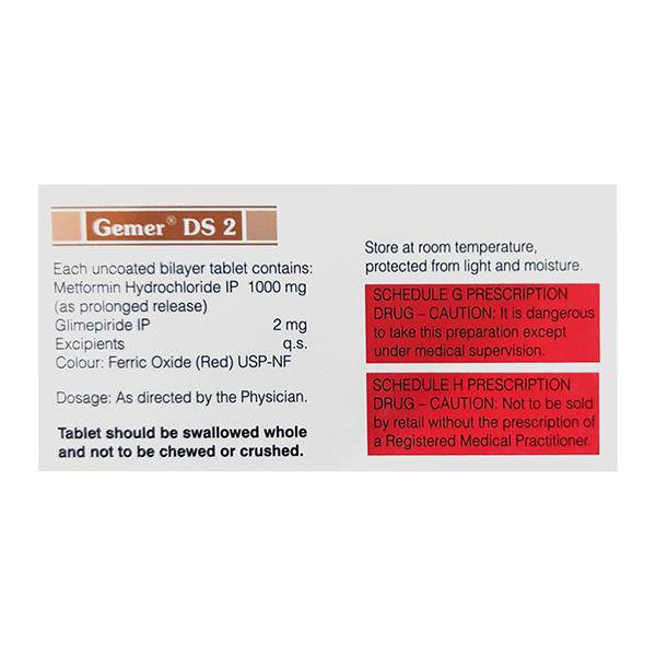 GEMER DS 2 Tablet 15's - ANJANI MEDICAL