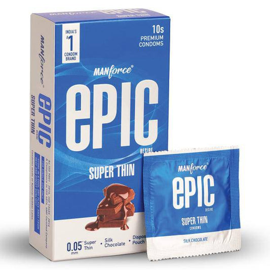 Manforce Epic Desire Super Thin Condoms - Silk Chocolate 10's - ANJANI MEDICAL