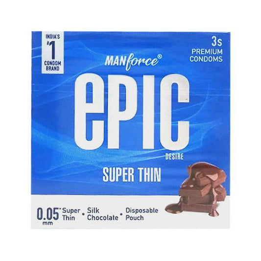 Manforce Epic Desire Super Thin Condoms - Skin Chocolate 3's - ANJANI MEDICAL