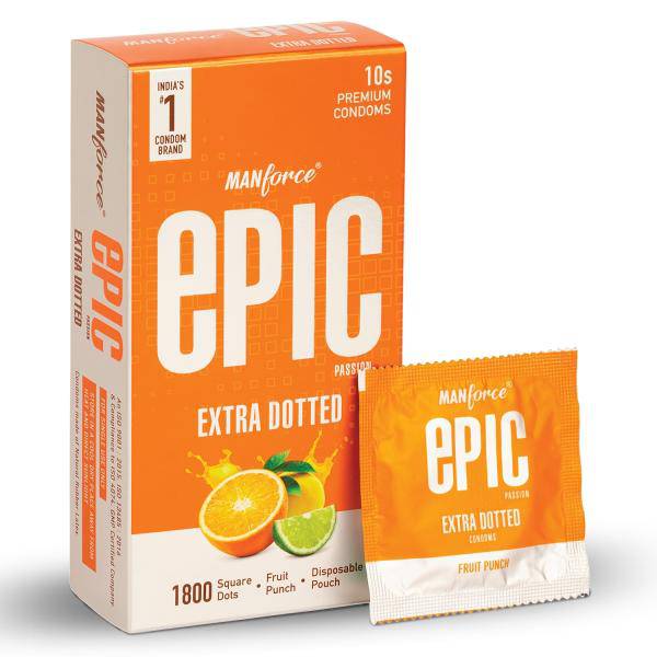 Manforce Epic Passion Extra Dotted Condoms - Orange 10's - ANJANI MEDICAL