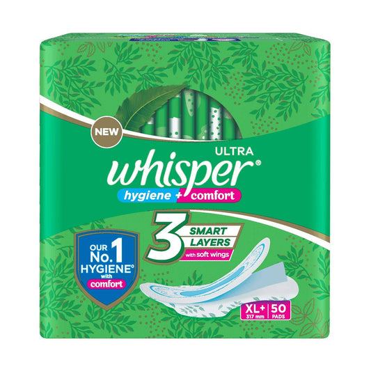 Whisper Ultra Clean Sanitary Pads for Women, XL+ 50 Napkins - ANJANI MEDICAL