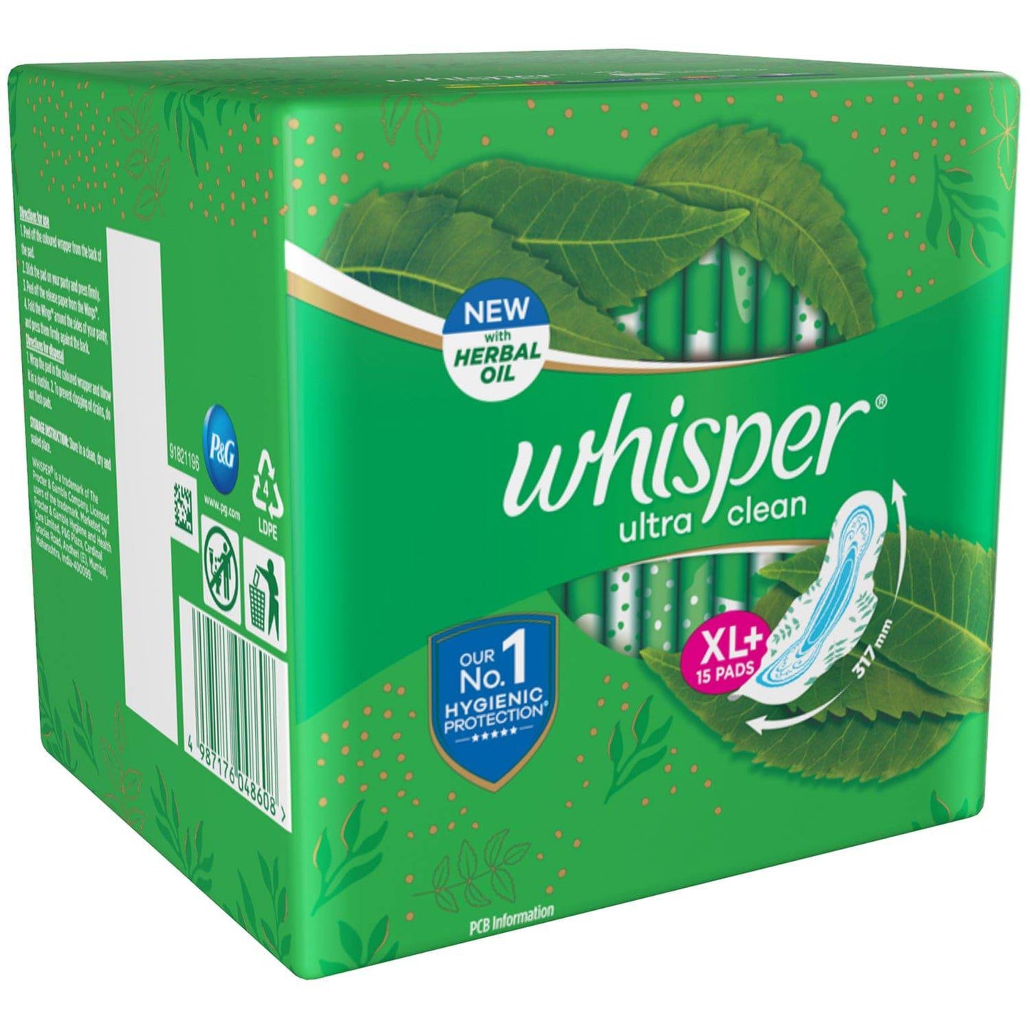 Whisper Ultra Clean Sanitary Pads for Women, XL+ 15 Napkins - ANJANI MEDICAL