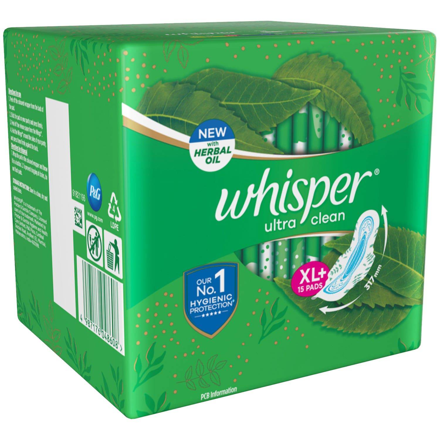 Whisper Ultra Clean Sanitary Pads for Women, XL+ 15 Napkins - ANJANI MEDICAL