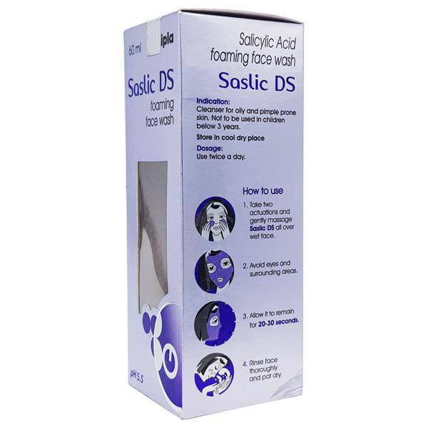 Saslic DS Face Wash Foam 60ml - ANJANI MEDICAL